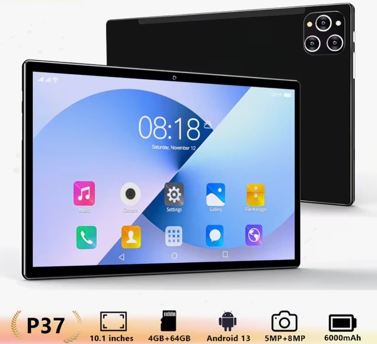 Tablette Android 13 de 10,1 pouces